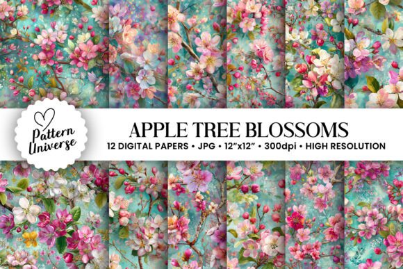 Apple Tree Blossoms Digital Papers