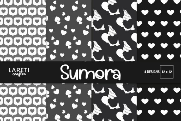 Black and White Digital Paper 12x12