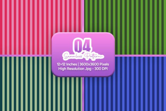 Bold Pink Green Stripe Pattern Set