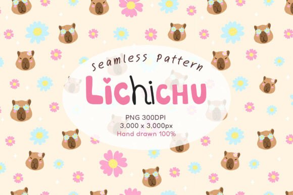 Capybara Daisy Seamless Pattern Cozy