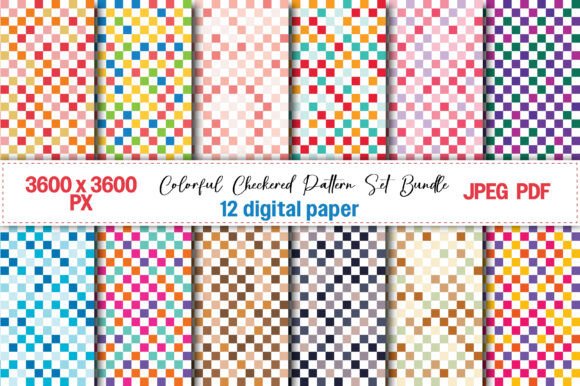 Colorful Checkered Pattern Set Bundle