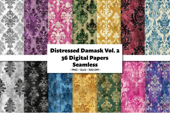 Distressed Damask Vol.2 Seamless Pattern