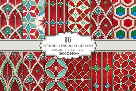 Gothic Red Emerald Stained Glass: A Timeless Design for Modern Creators