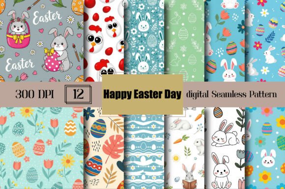 Happy Easter Day Seamless Pattern for Creative Projects
