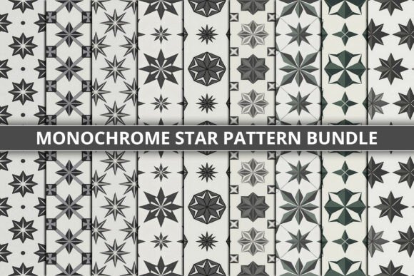 Monochrome Star Pattern Bundle: A Timeless Fusion of Art and Geometry
