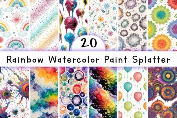 Rainbow Watercolor Paint Splatter: A Vibrant Addition to Your Creative Projects