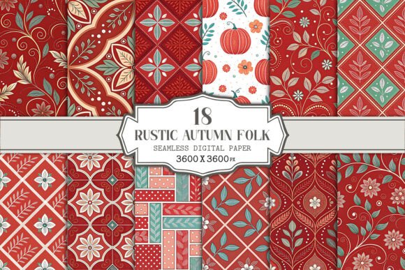 Rustic Autumn Folk Seamless Pattern Bund: A Creative Resource for Designers and Crafters