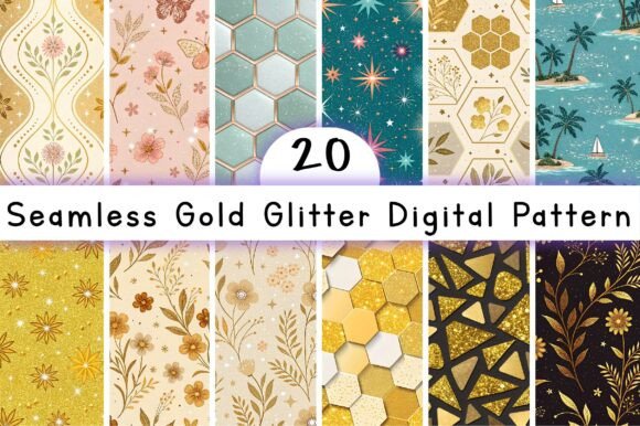 Seamless Gold Glitter Digital Pattern: A Versatile Design for Creative Projects