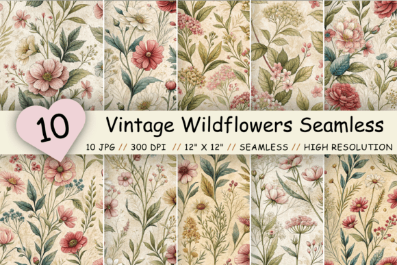 Vintage Wildflowers Seamless Pattern: A Timeless Addition to Modern Creativity