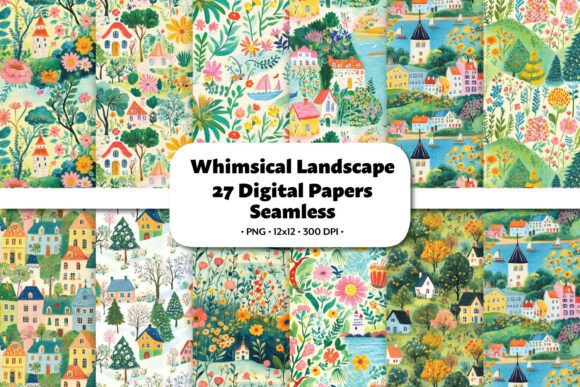 Whimsical Landscape Vol.1 Seamless: A Collection of Enchanting Digital Patterns