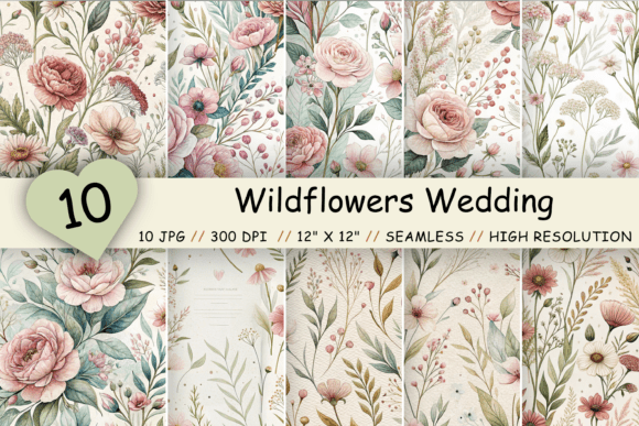 Wildflowers Wedding Seamless Pattern: A Versatile Digital Design for Creative Projects